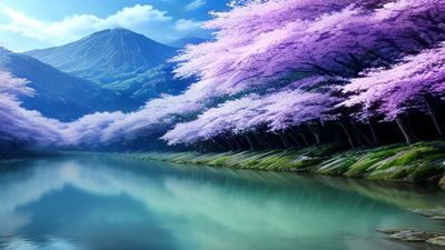 小泉真希四季主题系列作品，春日外景拍摄，樱花背景配合其清新气质，构图唯美，是其最受粉丝喜爱的季节性内容